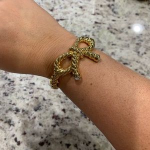 EUC Brighton Gold toned nautical rope bow bracelet